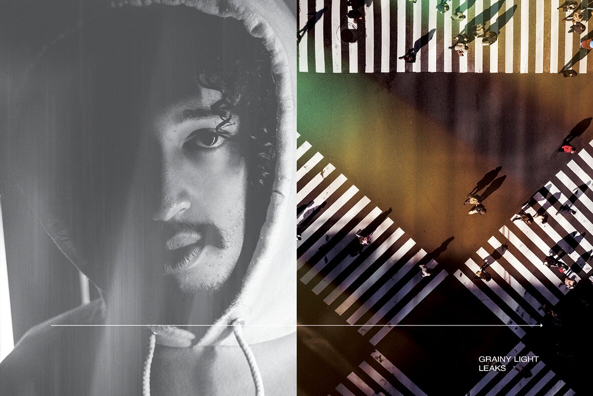 Grainy Light Leak Overlays 8