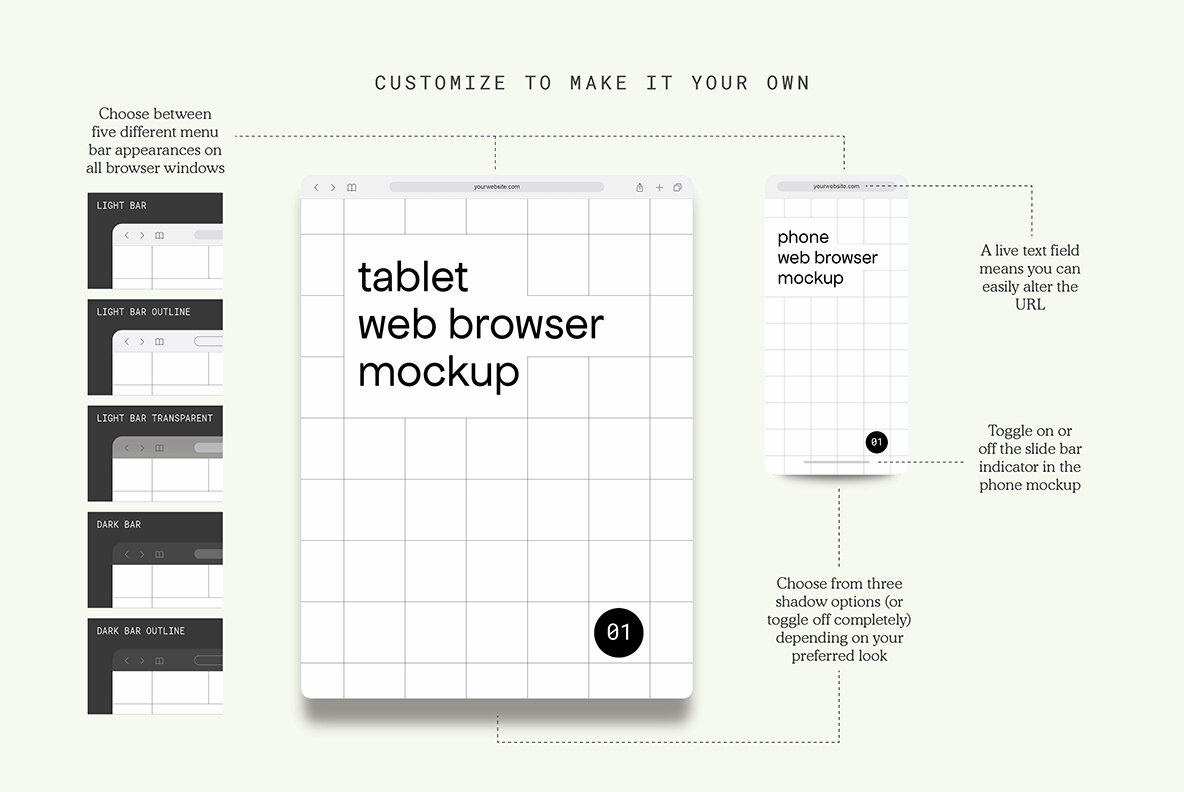 Web Browser Mockup Collection 6