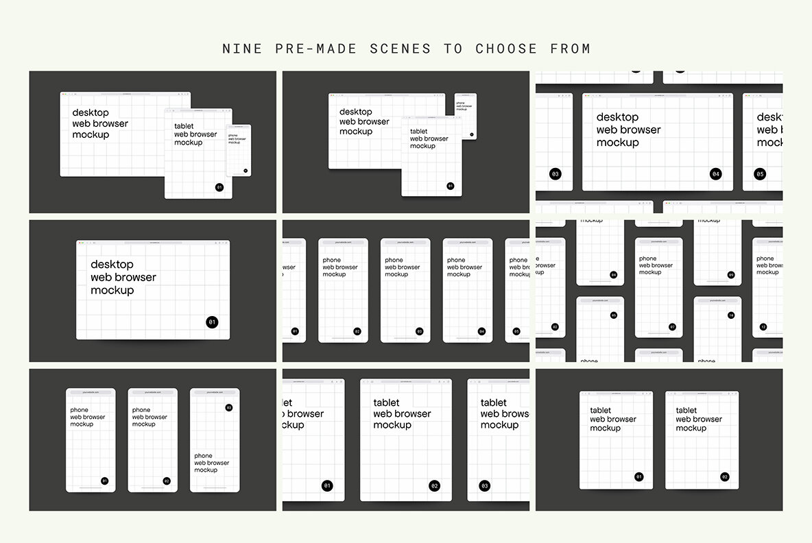 Web Browser Mockup Collection 7