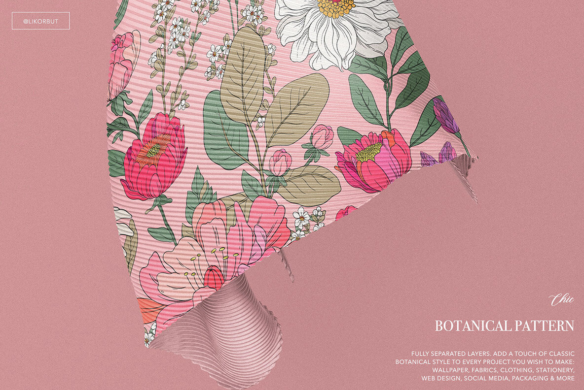 Lush Botanical Pattern and Graphics 4