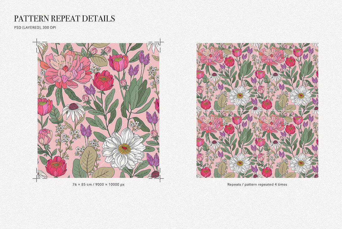 Lush Botanical Pattern and Graphics 8