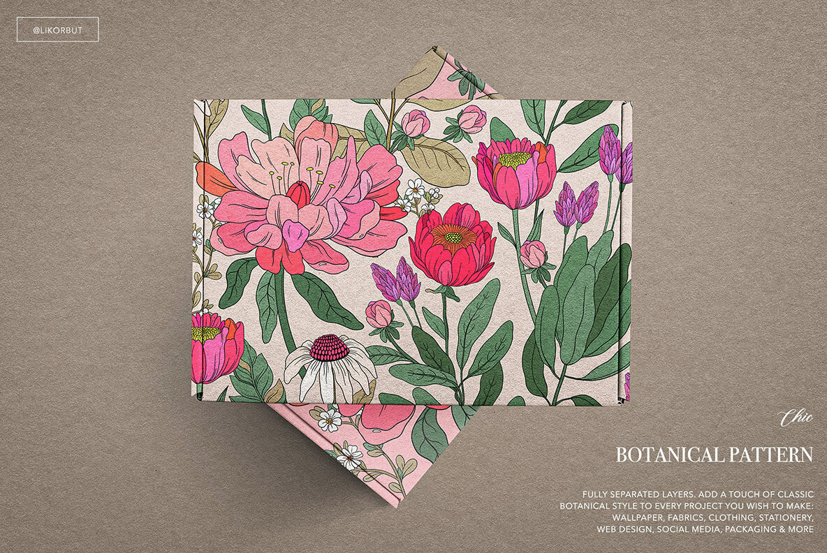 Lush Botanical Pattern and Graphics 14