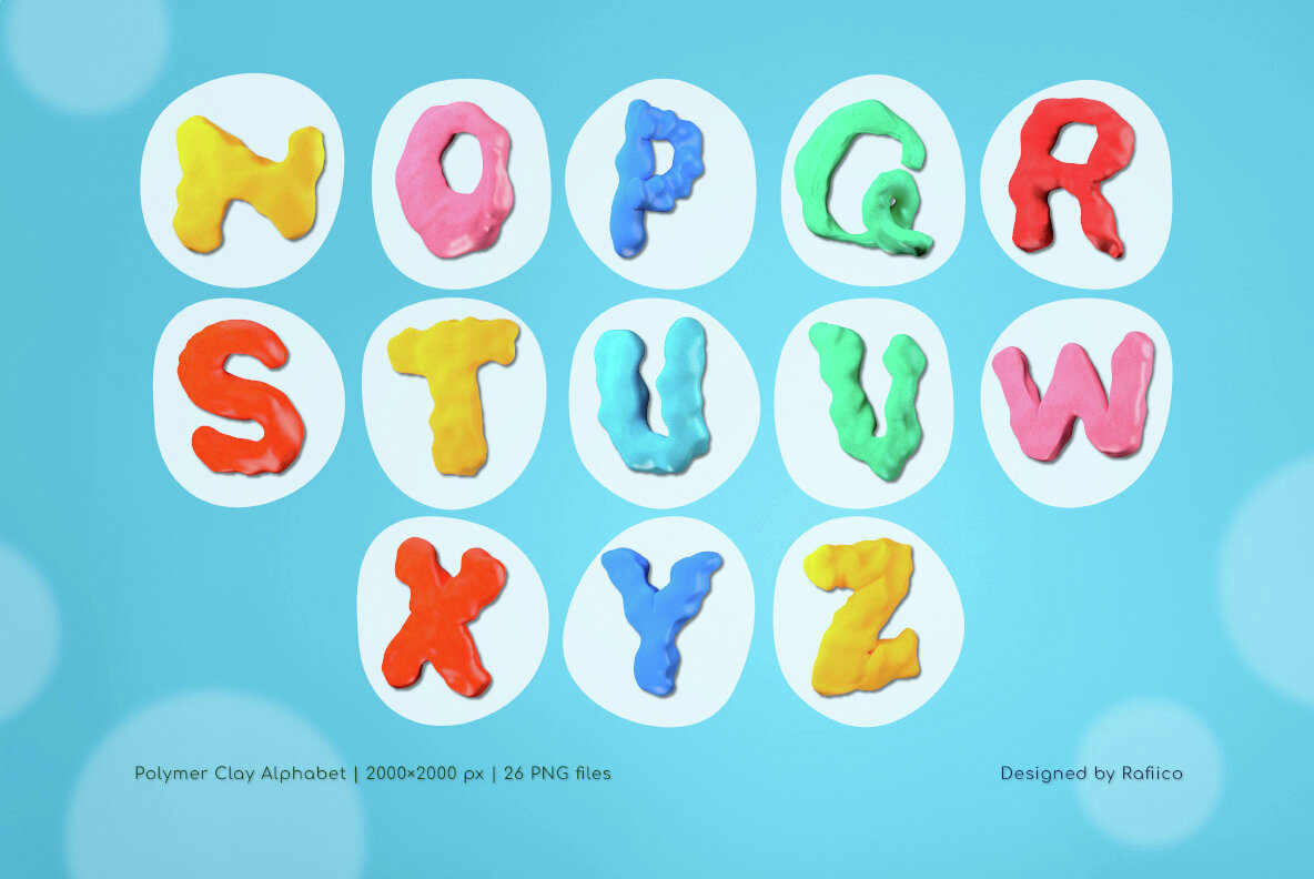 Polymer Clay Alphabet 3D 8