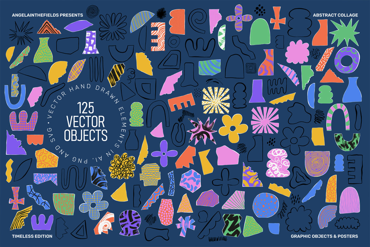 Abstract Collage Vector Clipart Set 6