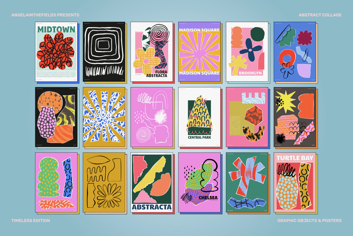 Abstract Collage Vector Clipart Set 9