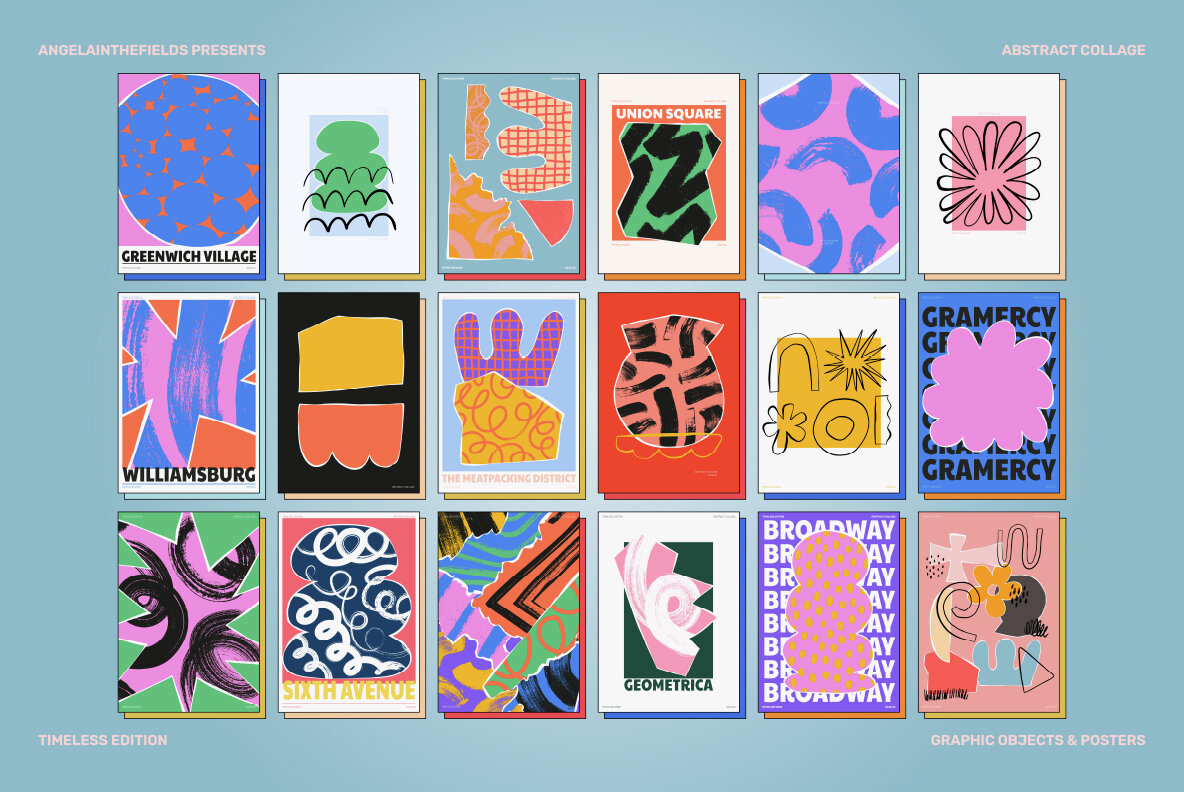 Abstract Collage Vector Clipart Set 11