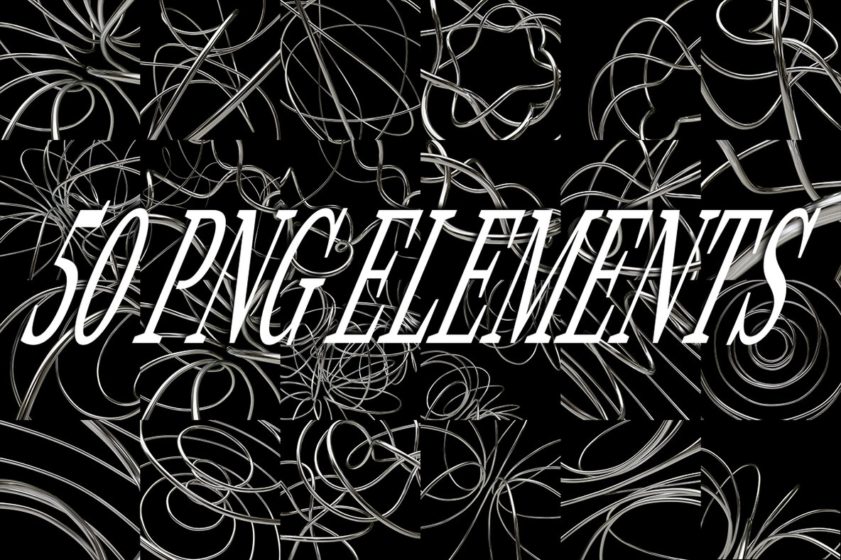 Chrome Knots   3D PNG Shapes 6