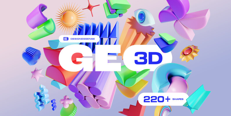 GEO3D 225 Colorful Objects