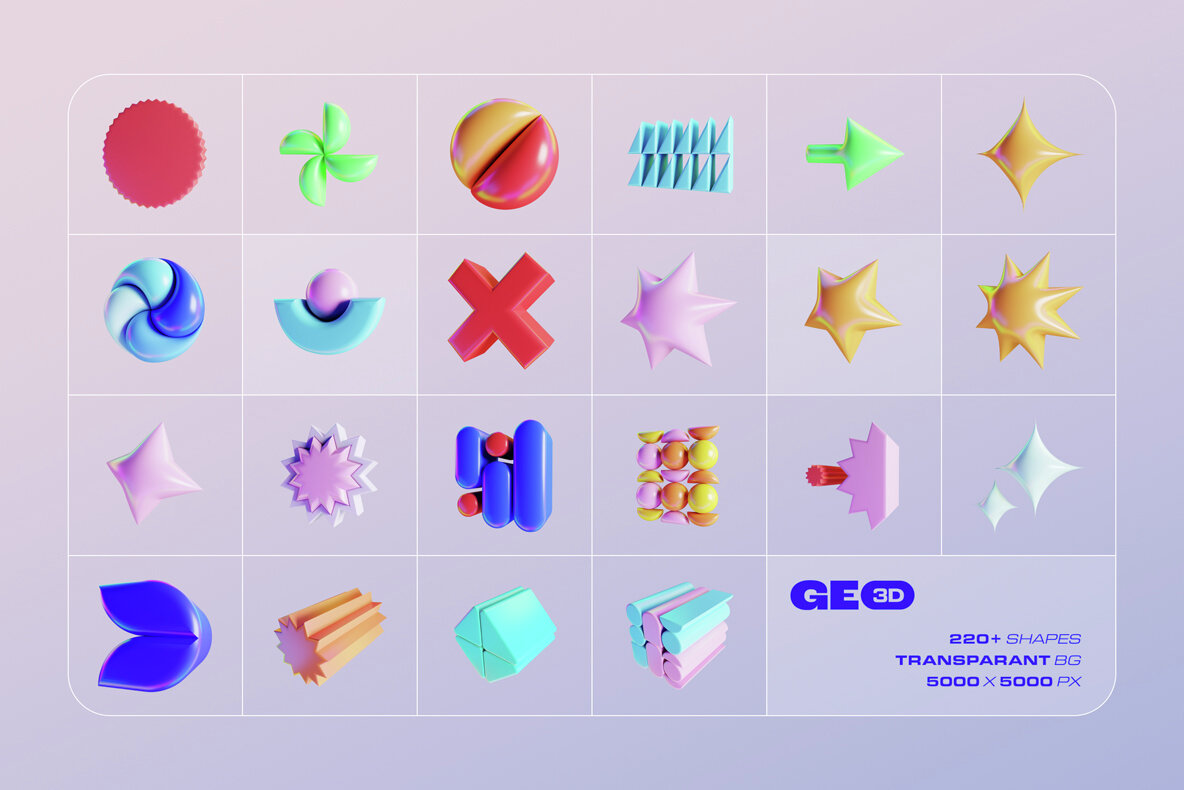 GEO3D 225 Colorful Objects 7