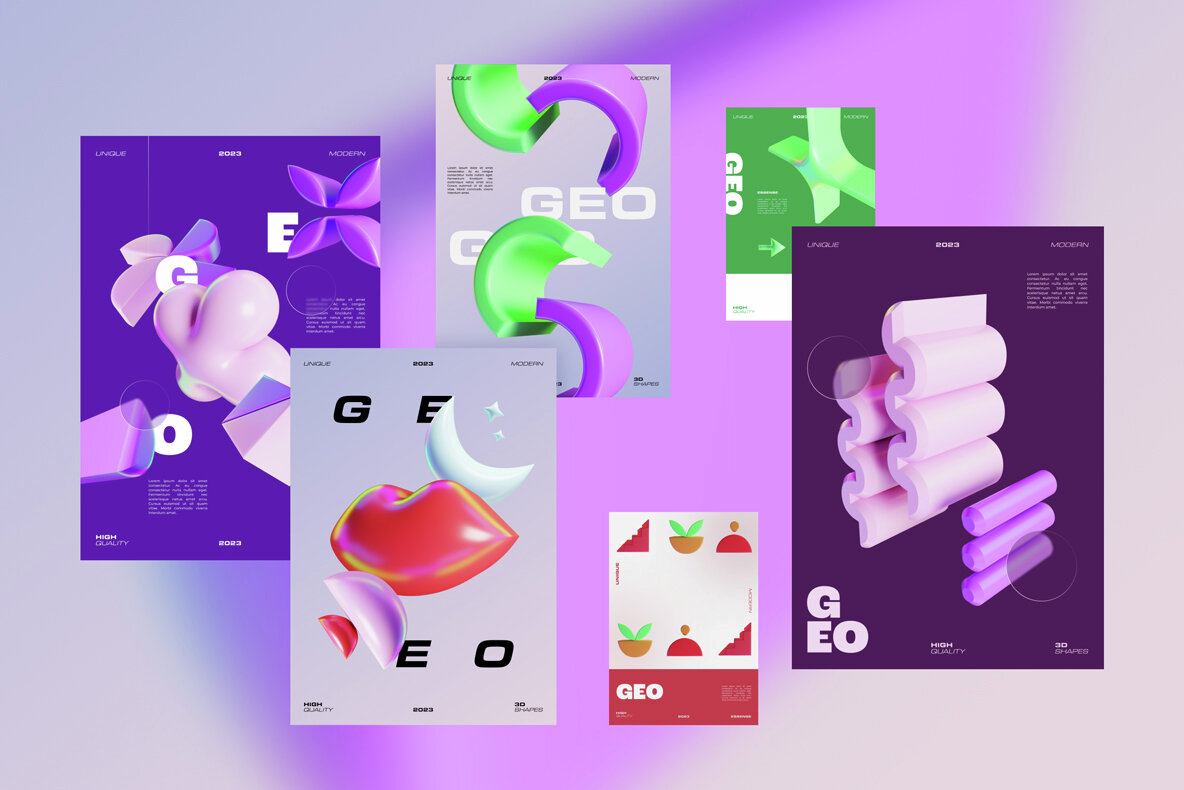 GEO3D 225 Colorful Objects 9