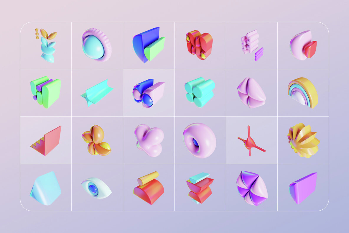 GEO3D 225 Colorful Objects 14