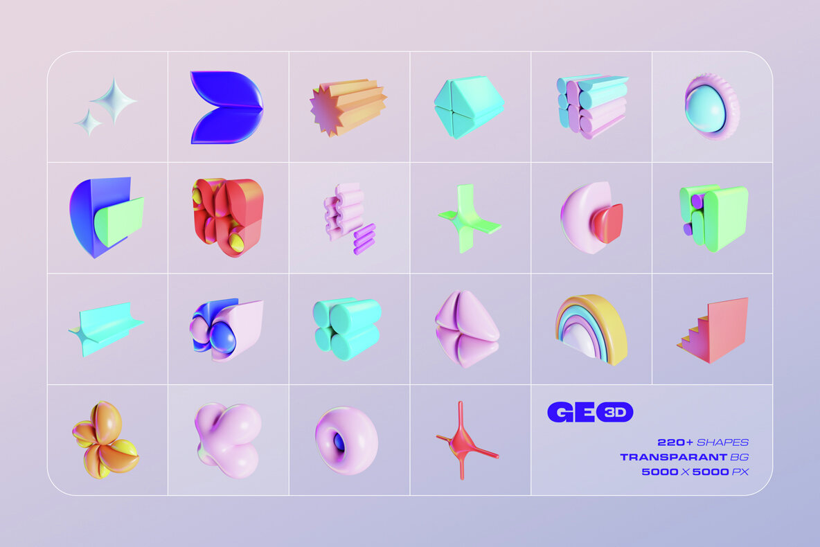 GEO3D 225 Colorful Objects 15