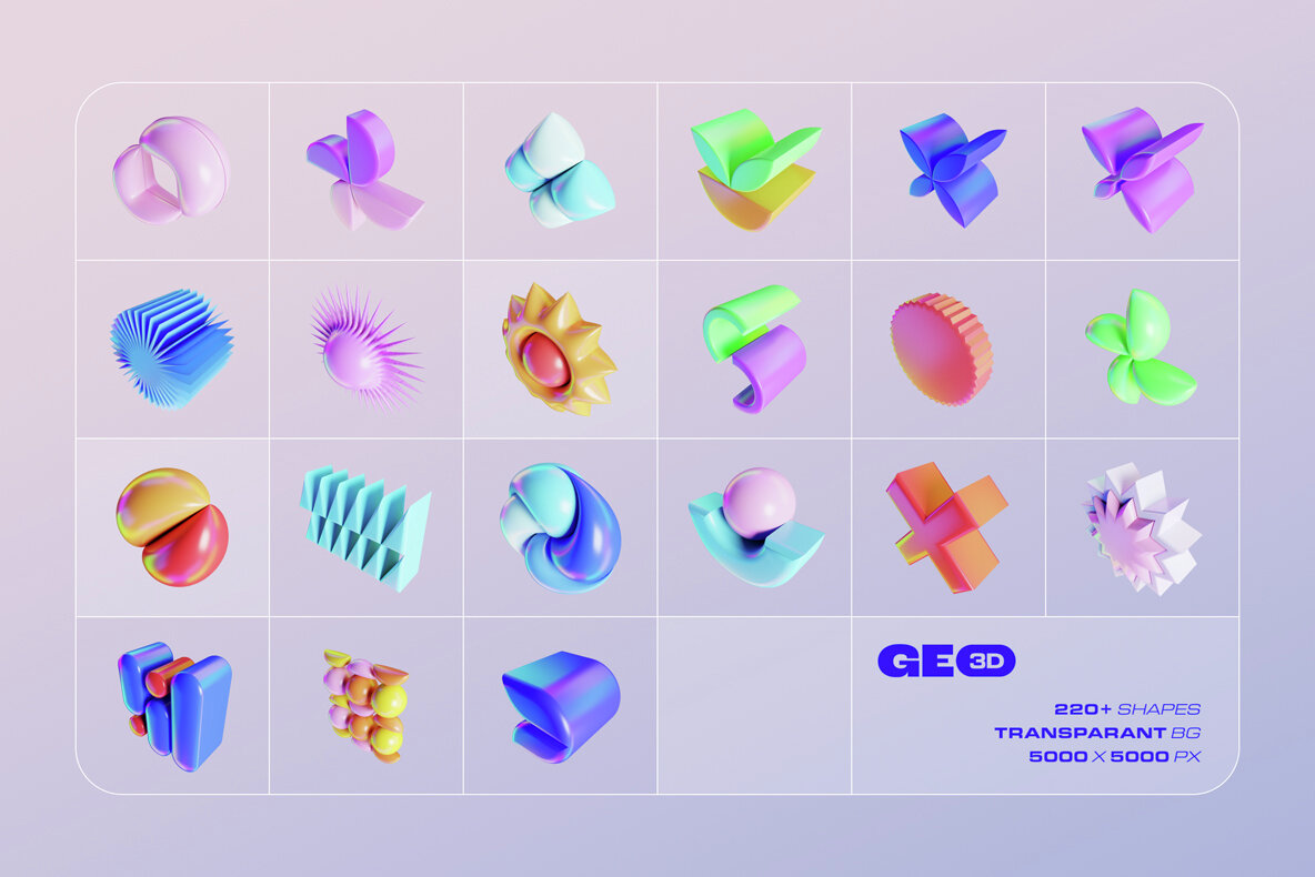 GEO3D 225 Colorful Objects 17