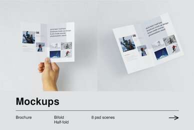 A5 Bifold   Half Fold Brochure Mockup