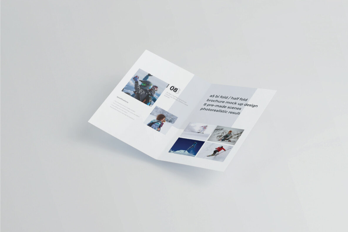 A5 Bifold   Half Fold Brochure Mockup 2
