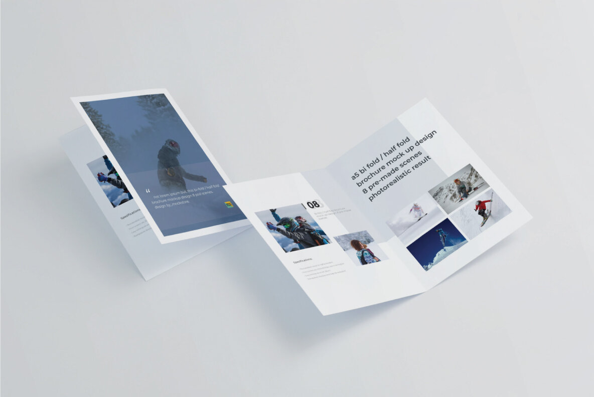 A5 Bifold   Half Fold Brochure Mockup 4