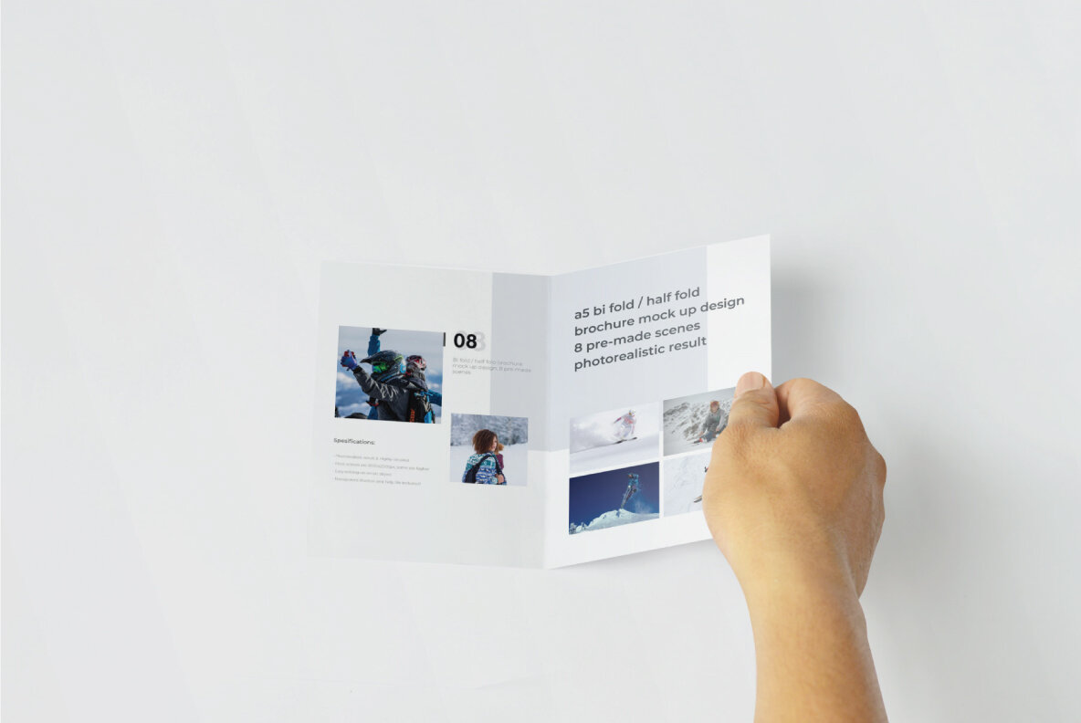 A5 Bifold   Half Fold Brochure Mockup 5