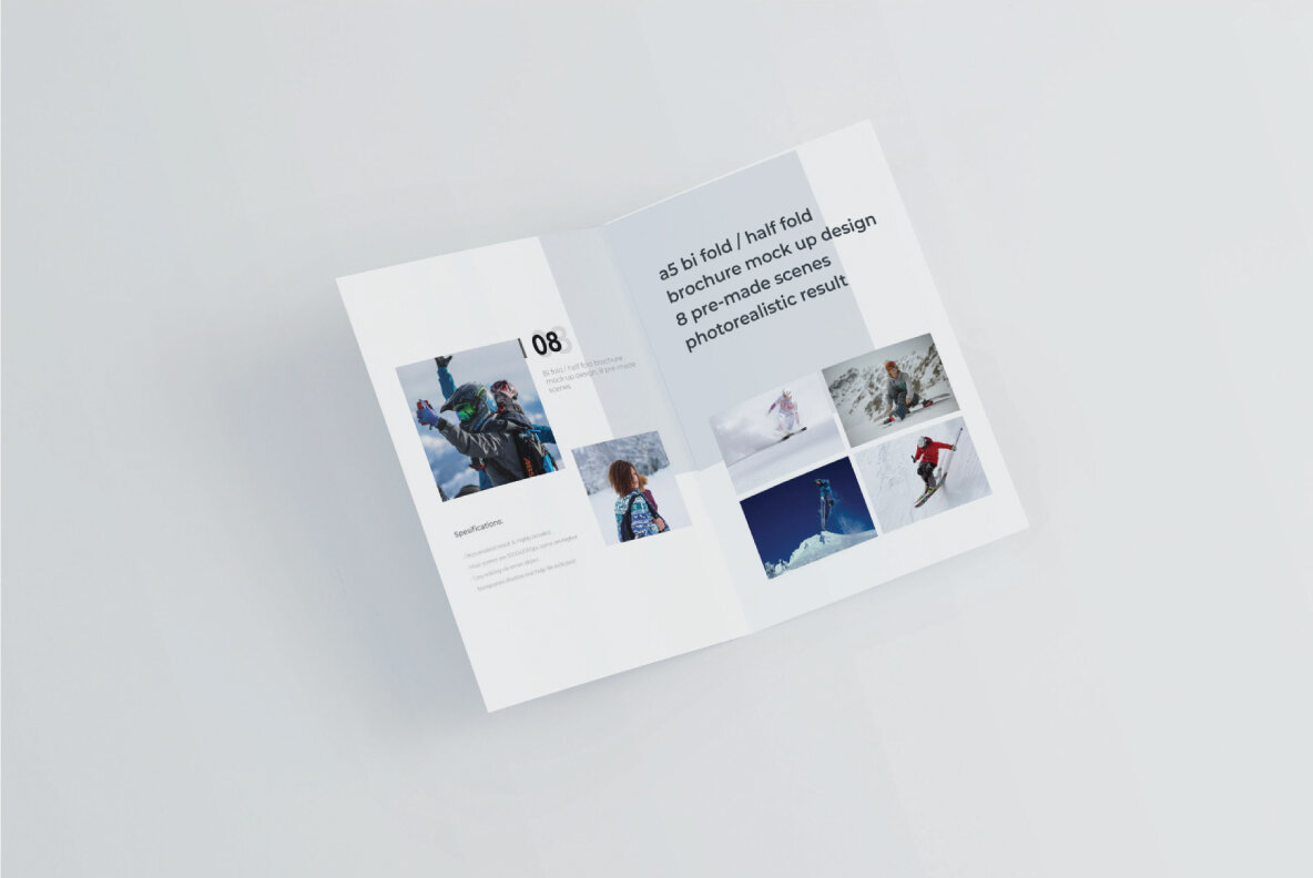 A5 Bifold   Half Fold Brochure Mockup 6