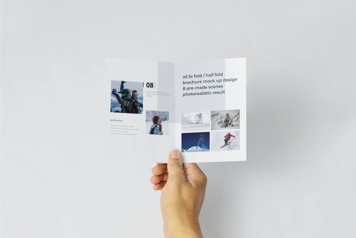 A5 Bifold   Half Fold Brochure Mockup 8