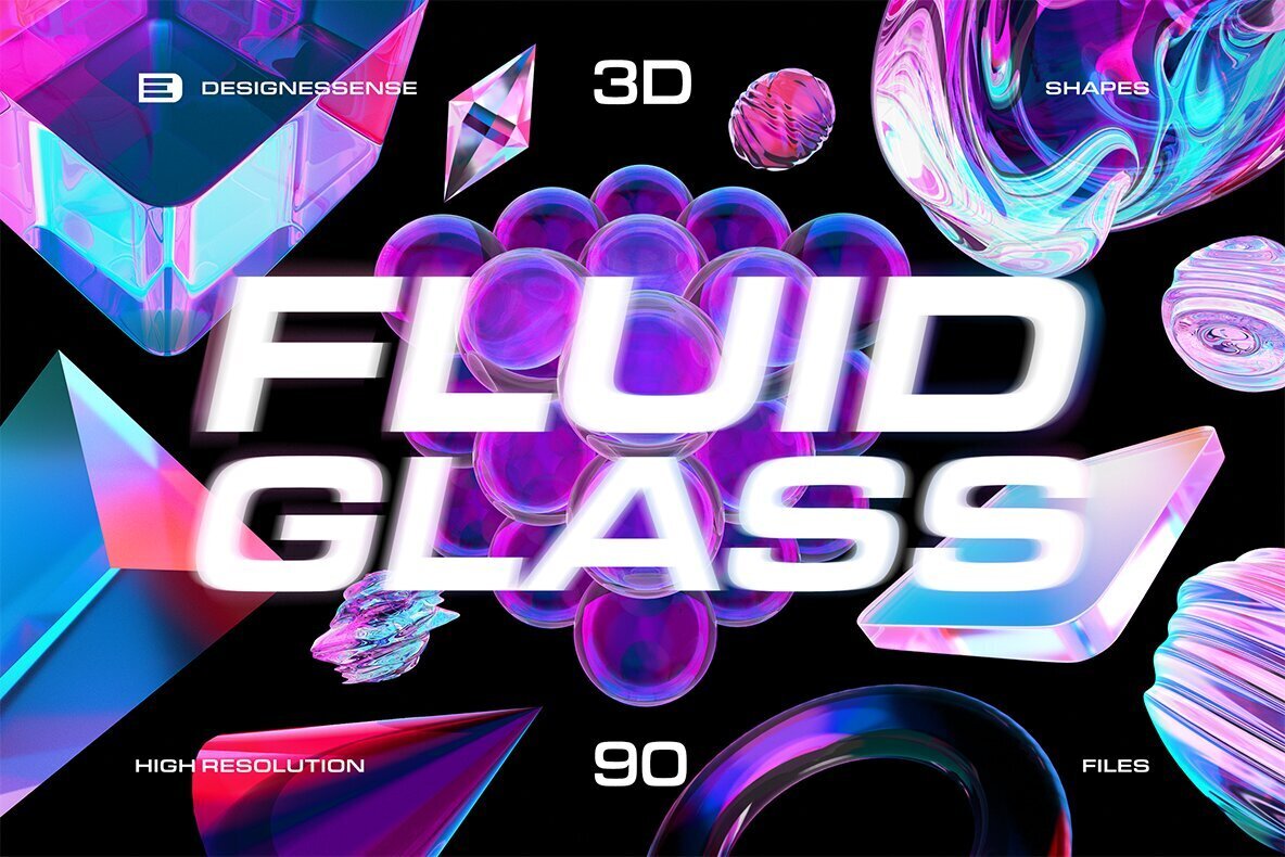 Fluid Glass 3D Shapes 1