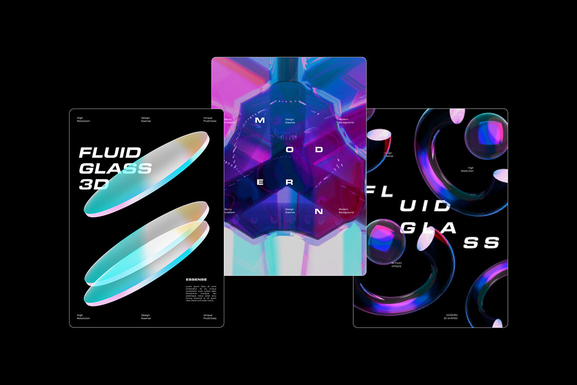 Fluid Glass 3D Shapes 4