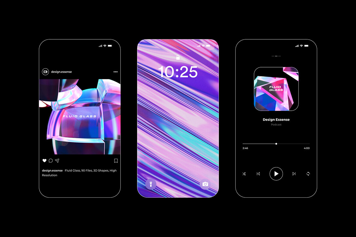 Fluid Glass 3D Shapes 10