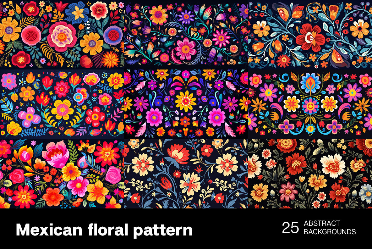 Mexican floral pattern 3