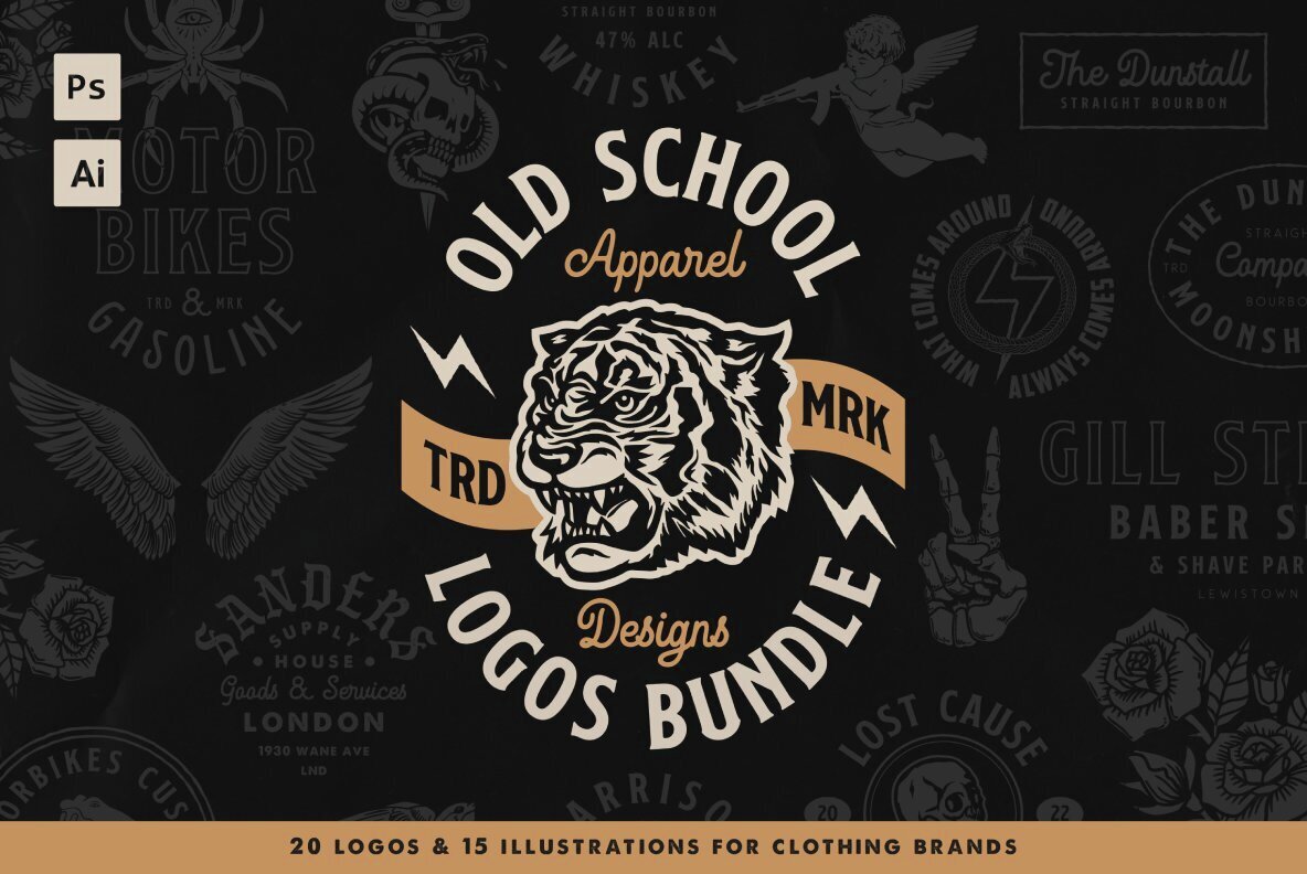 Old School Apparel Designs bundle 1