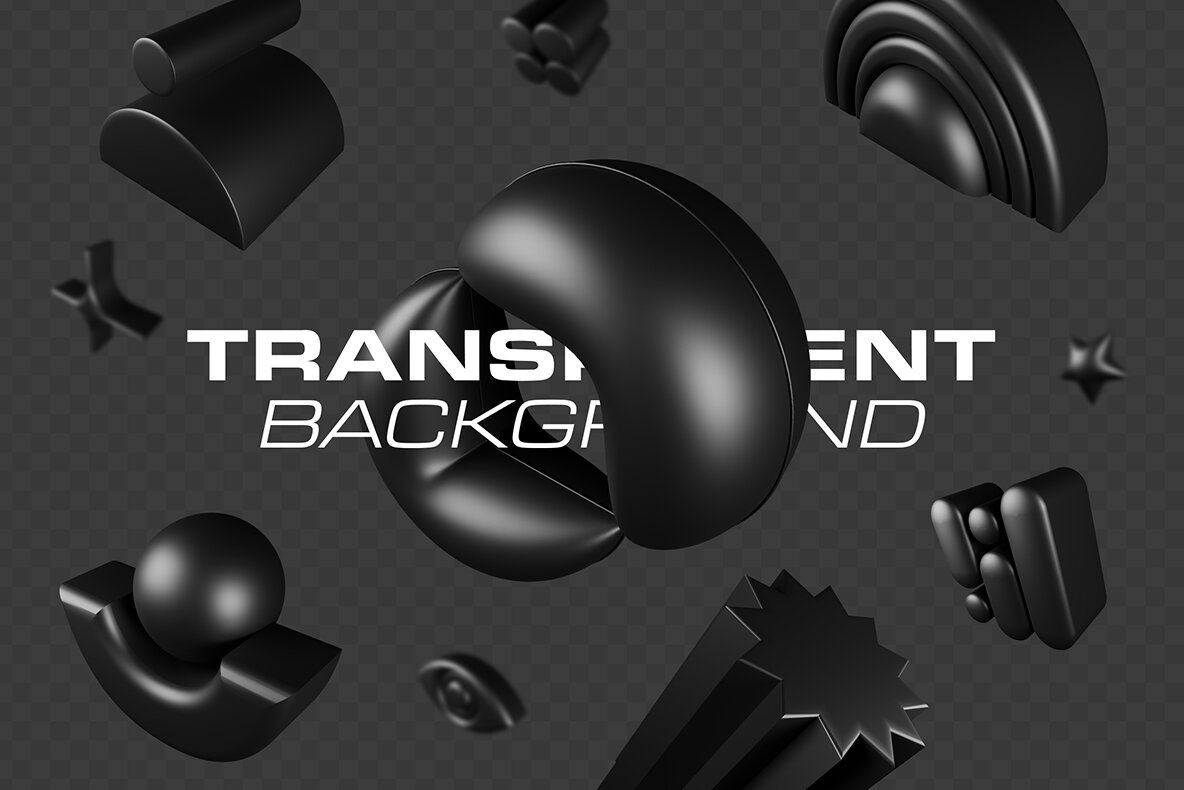 3D Dark Geometric Shapes 8