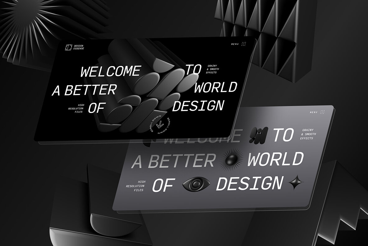 3D Dark Geometric Shapes 11