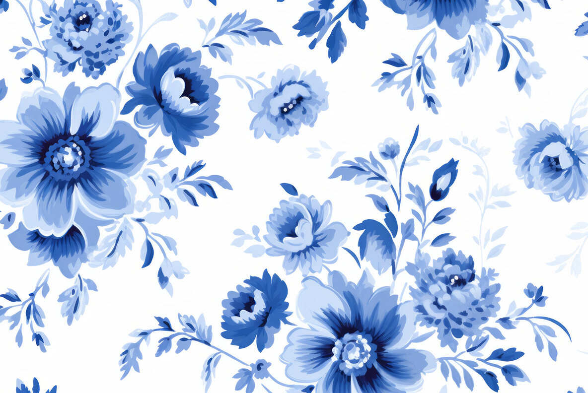 Toile style flowers 4