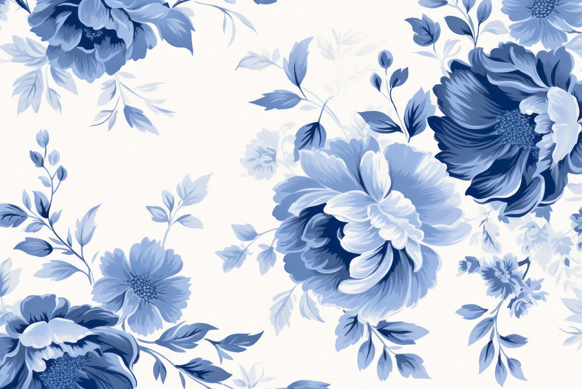 Toile style flowers 5