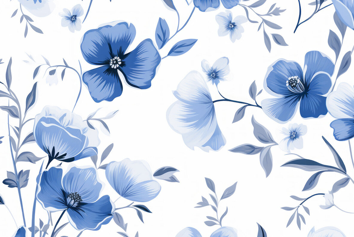 Toile style flowers 6