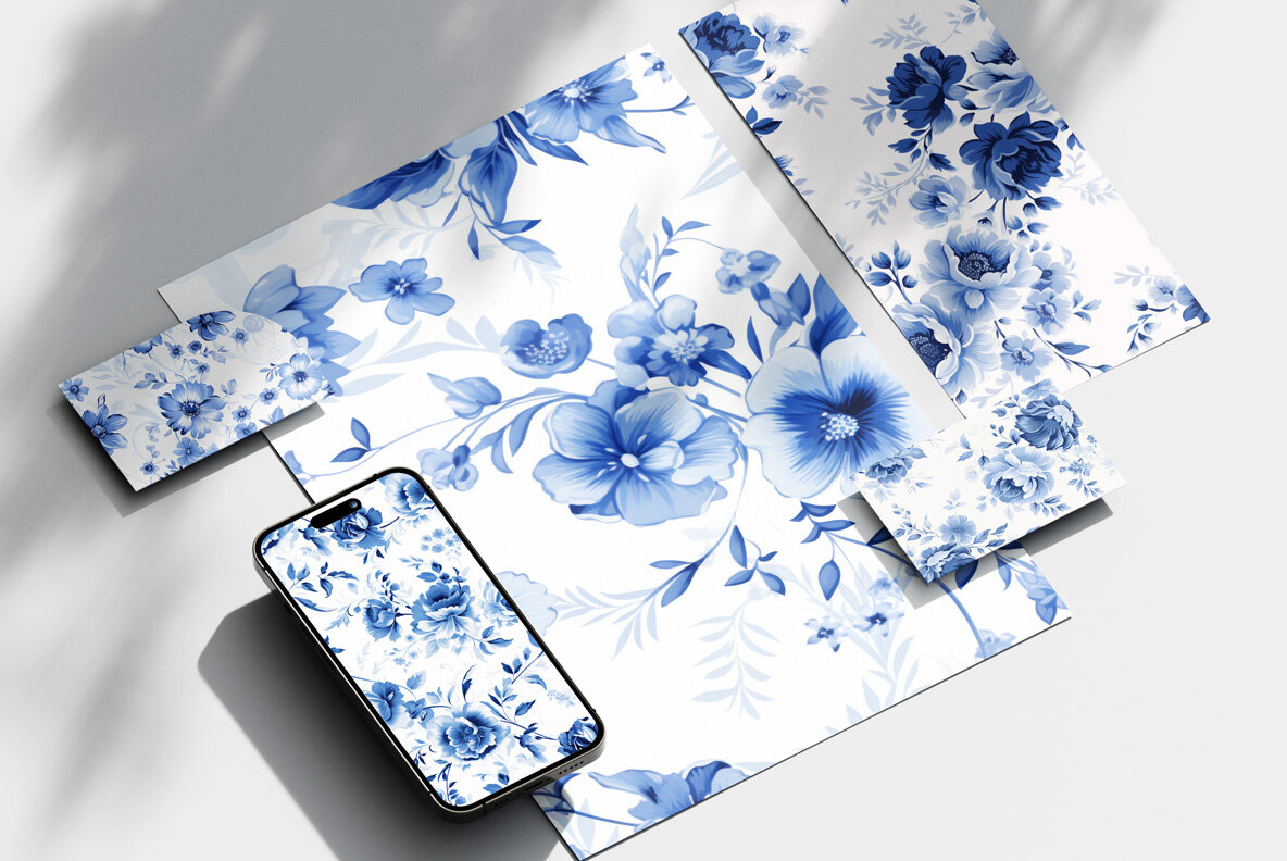 Toile style flowers 7