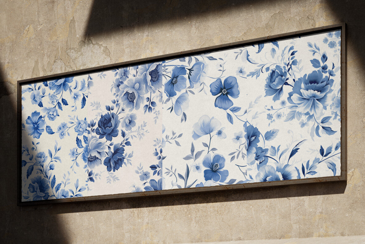 Toile style flowers 9