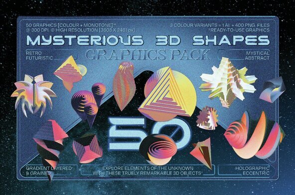 Mysterious 3D Shapes Graphics Pack Graphics - YouWorkForThem