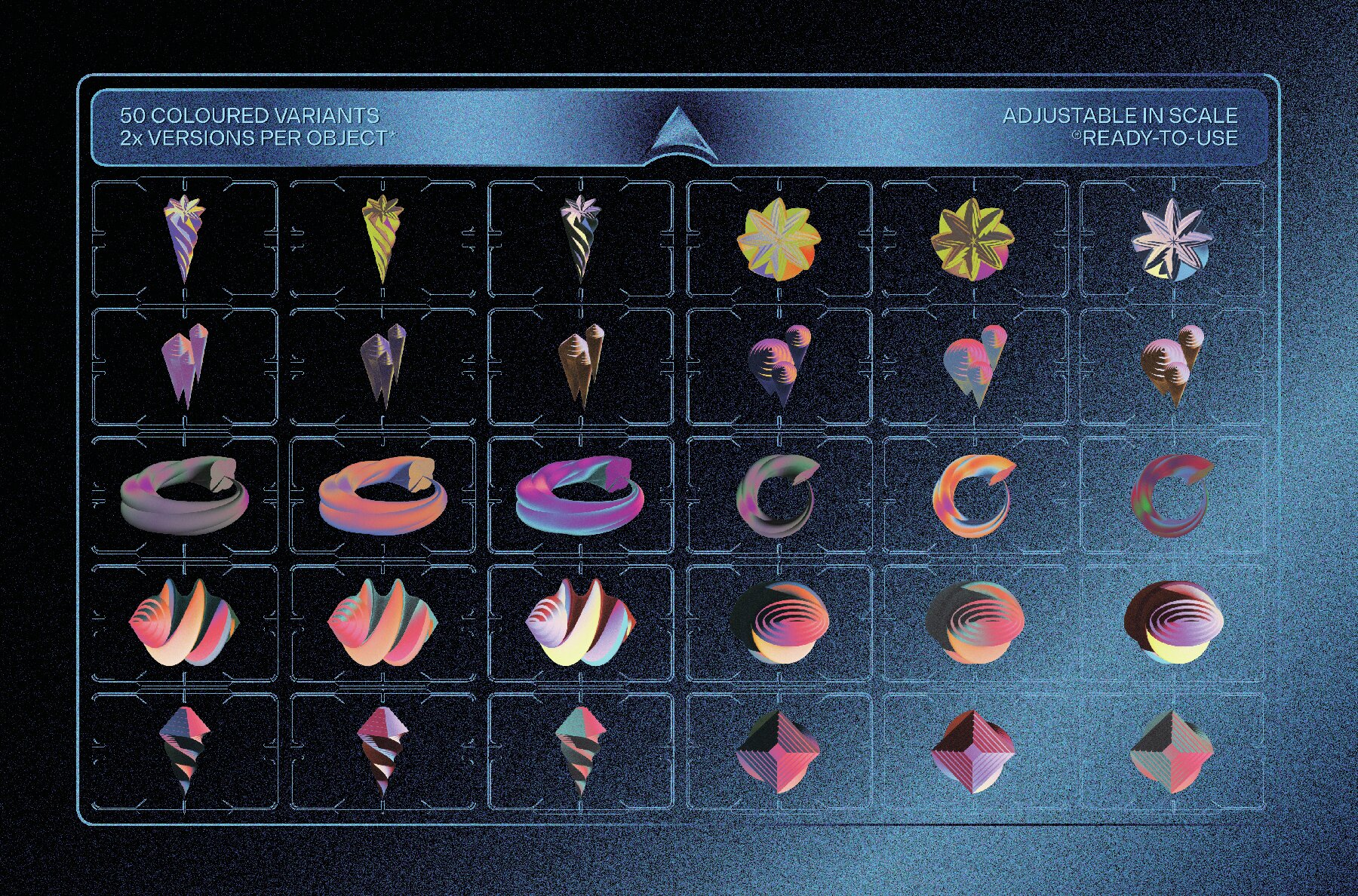 Mysterious 3D Shapes Graphics Pack 6