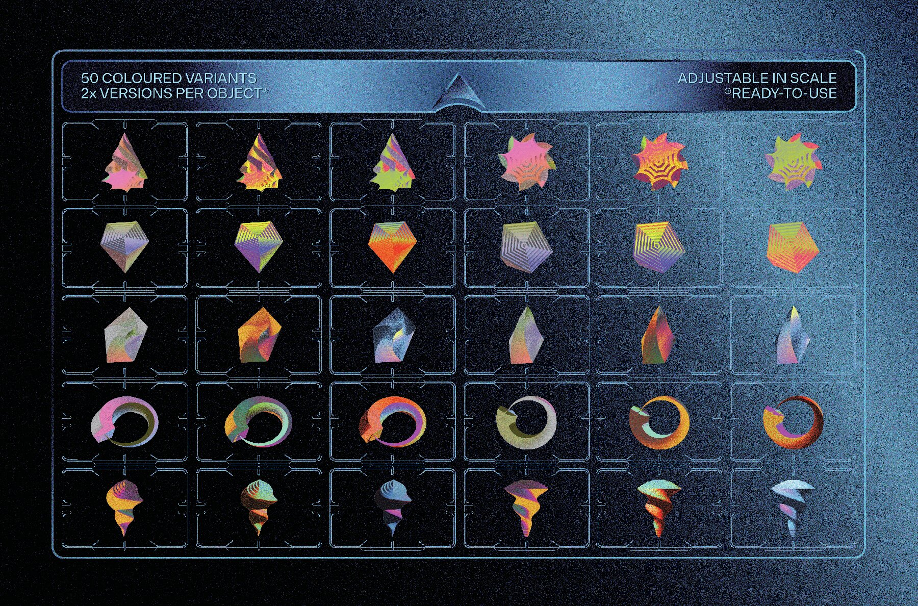 Mysterious 3D Shapes Graphics Pack 7