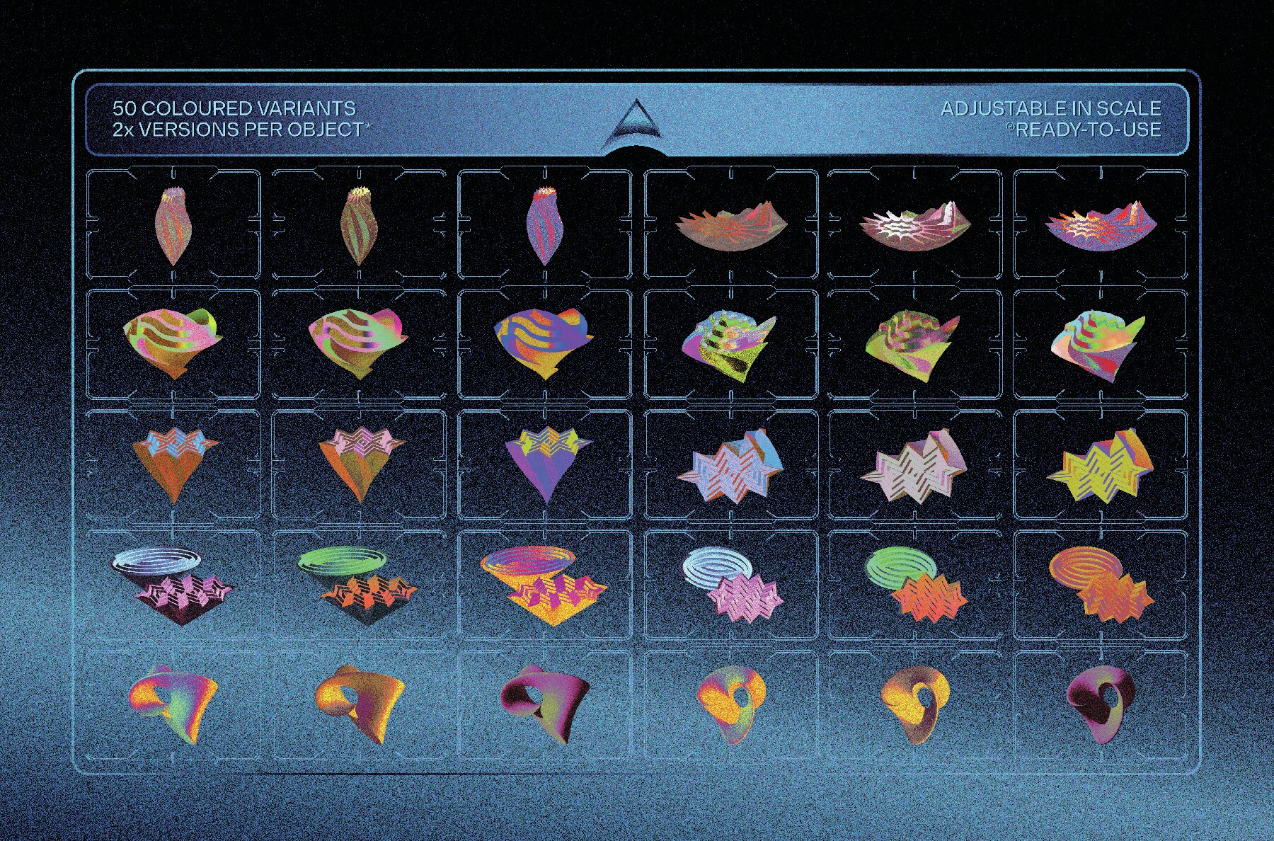 Mysterious 3D Shapes Graphics Pack 8