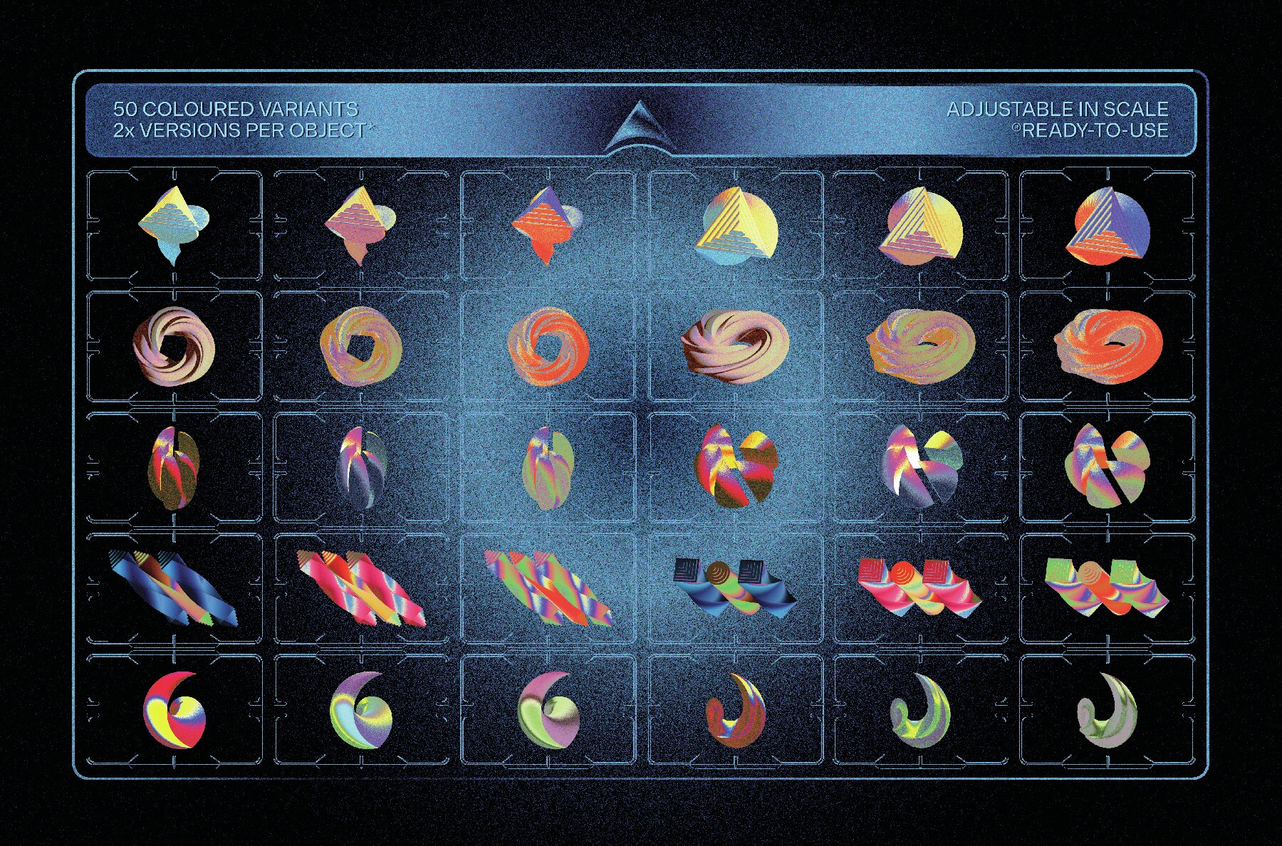 Mysterious 3D Shapes Graphics Pack 9