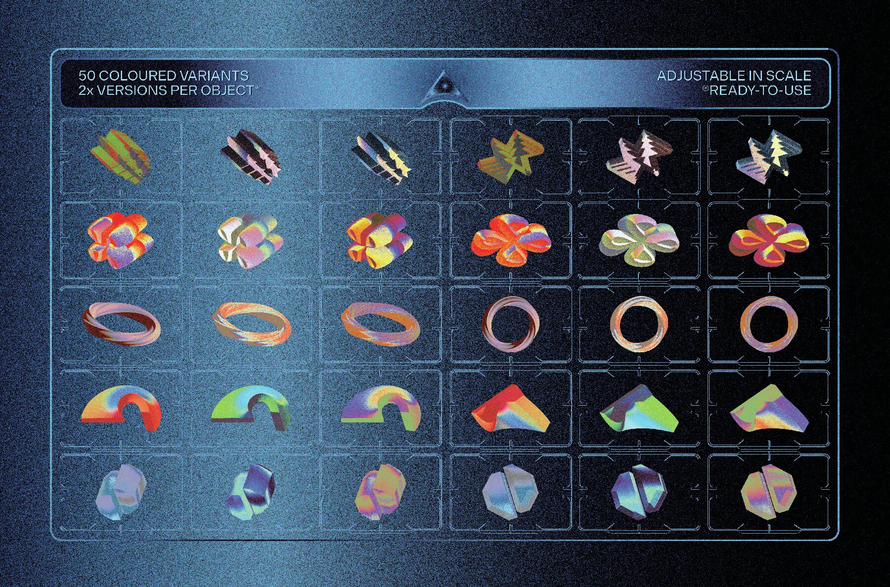 Mysterious 3D Shapes Graphics Pack 11