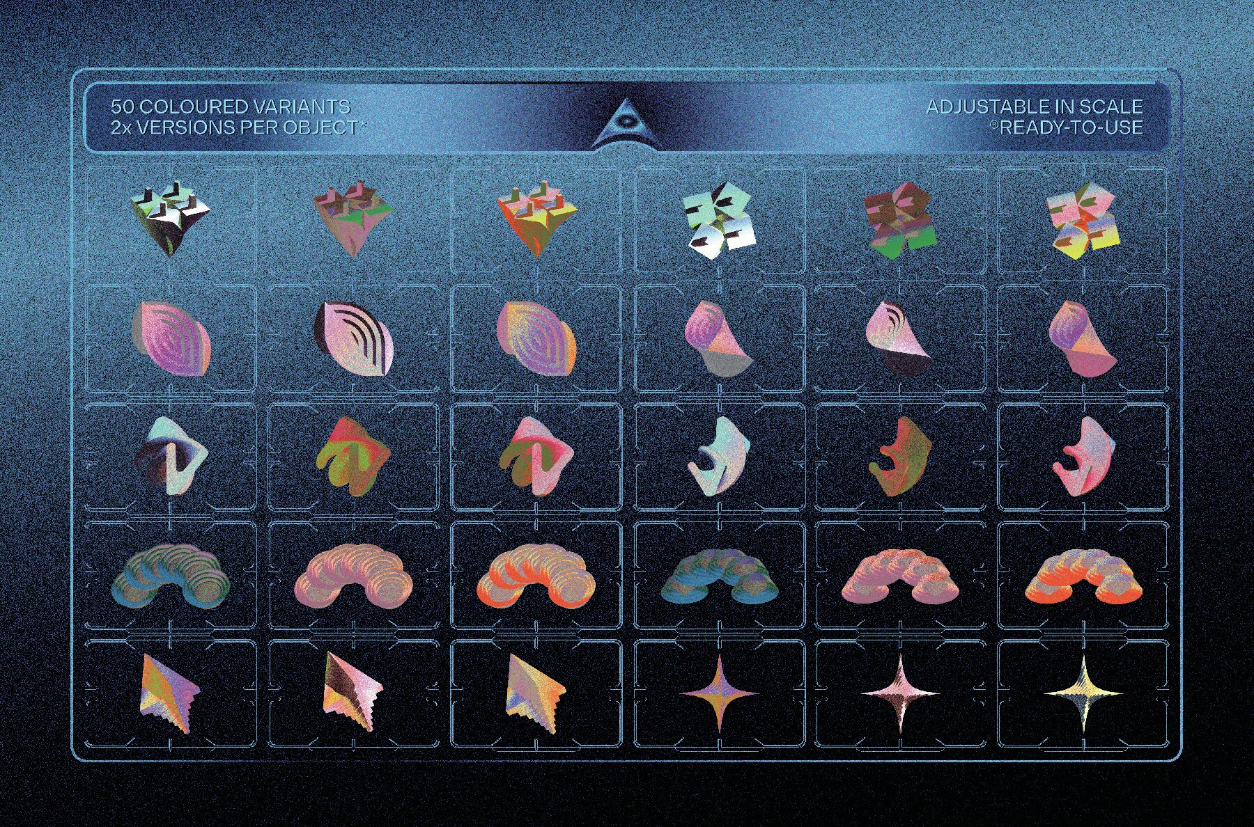 Mysterious 3D Shapes Graphics Pack 12