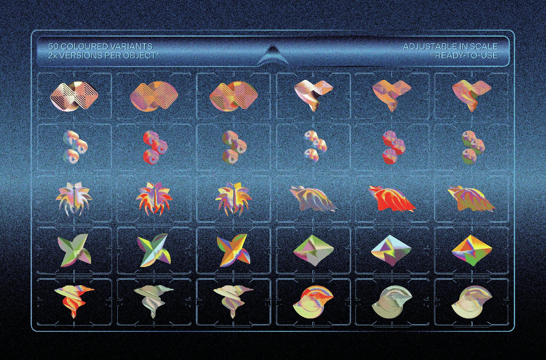 Mysterious 3D Shapes Graphics Pack 13