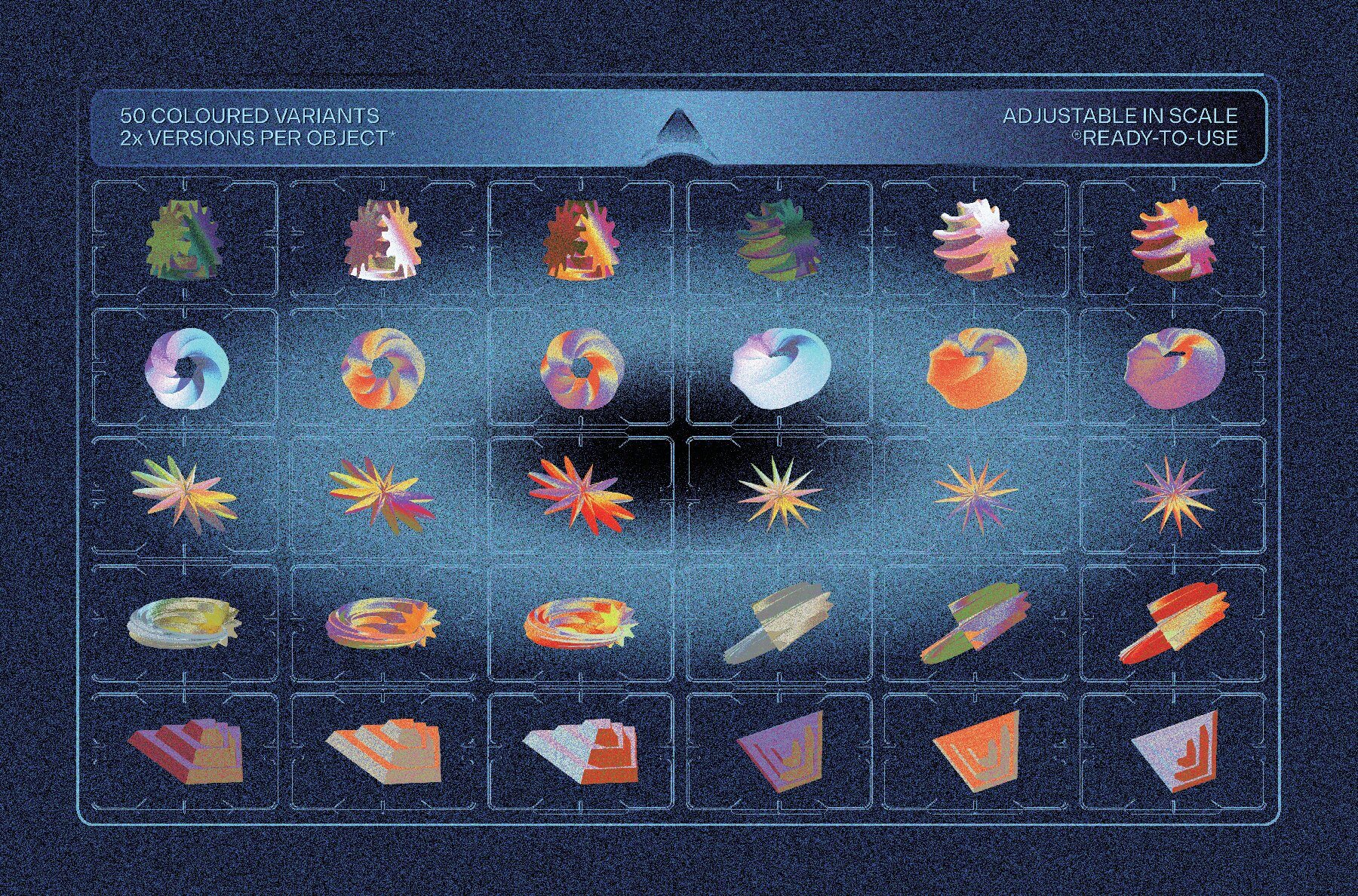 Mysterious 3D Shapes Graphics Pack 14