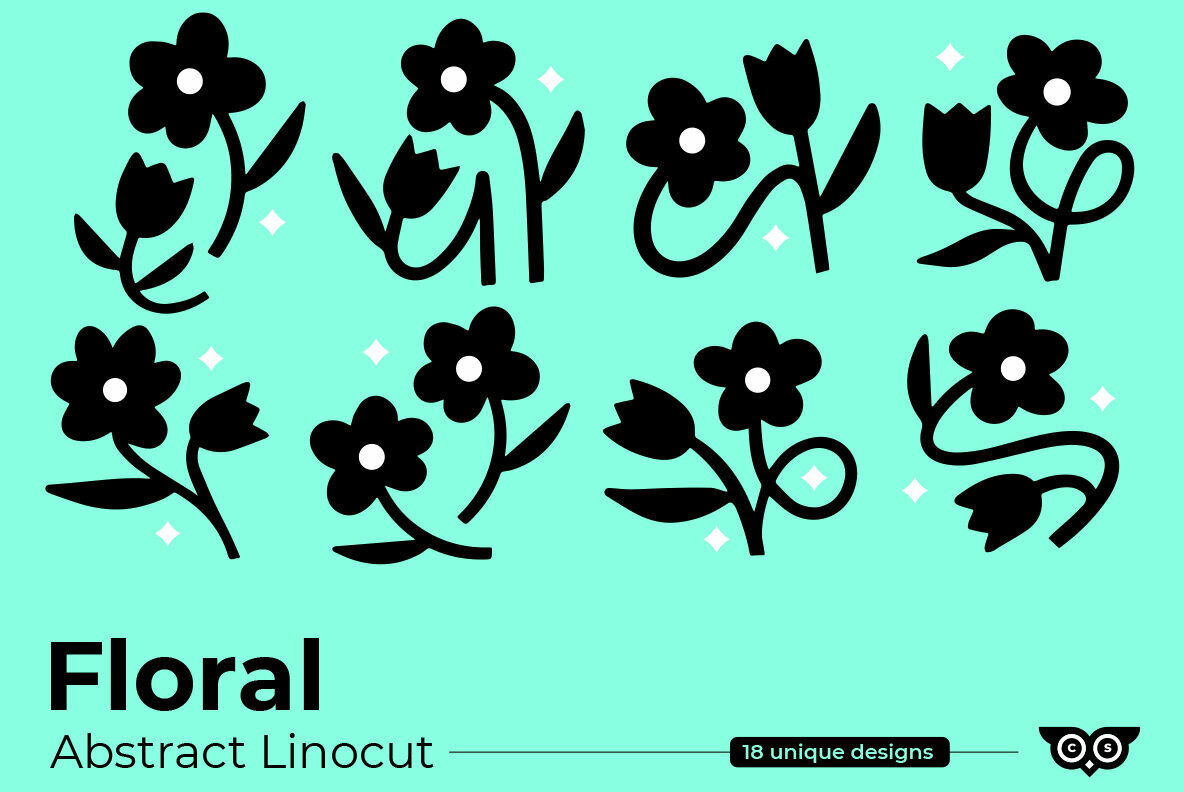 Floral Abstract Linocut 1