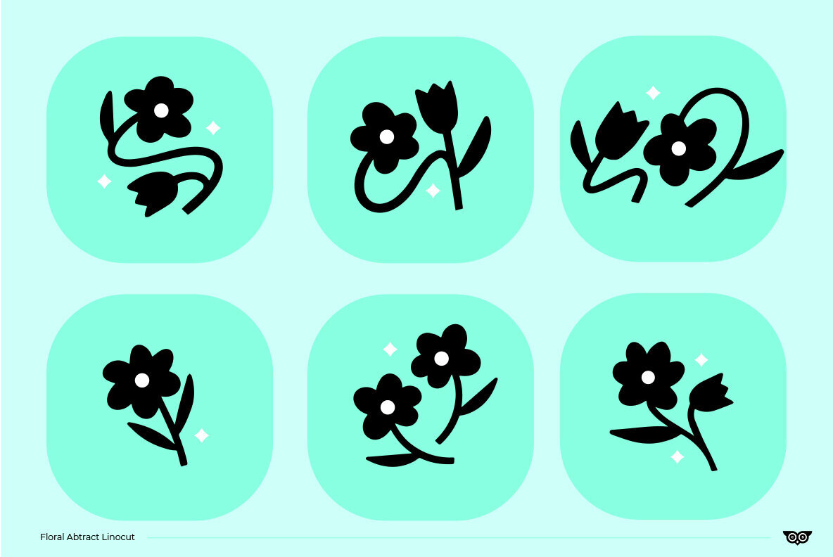 Floral Abstract Linocut 3