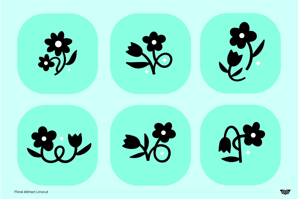 Floral Abstract Linocut 5