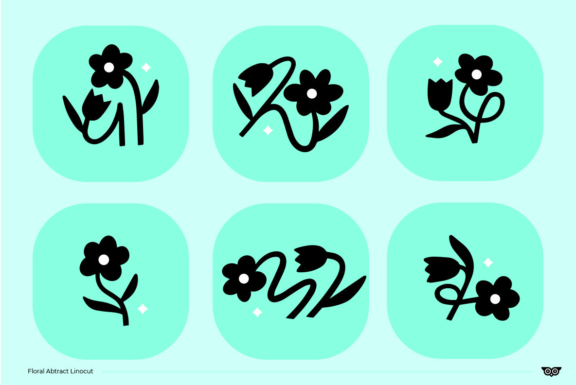 Floral Abstract Linocut 7