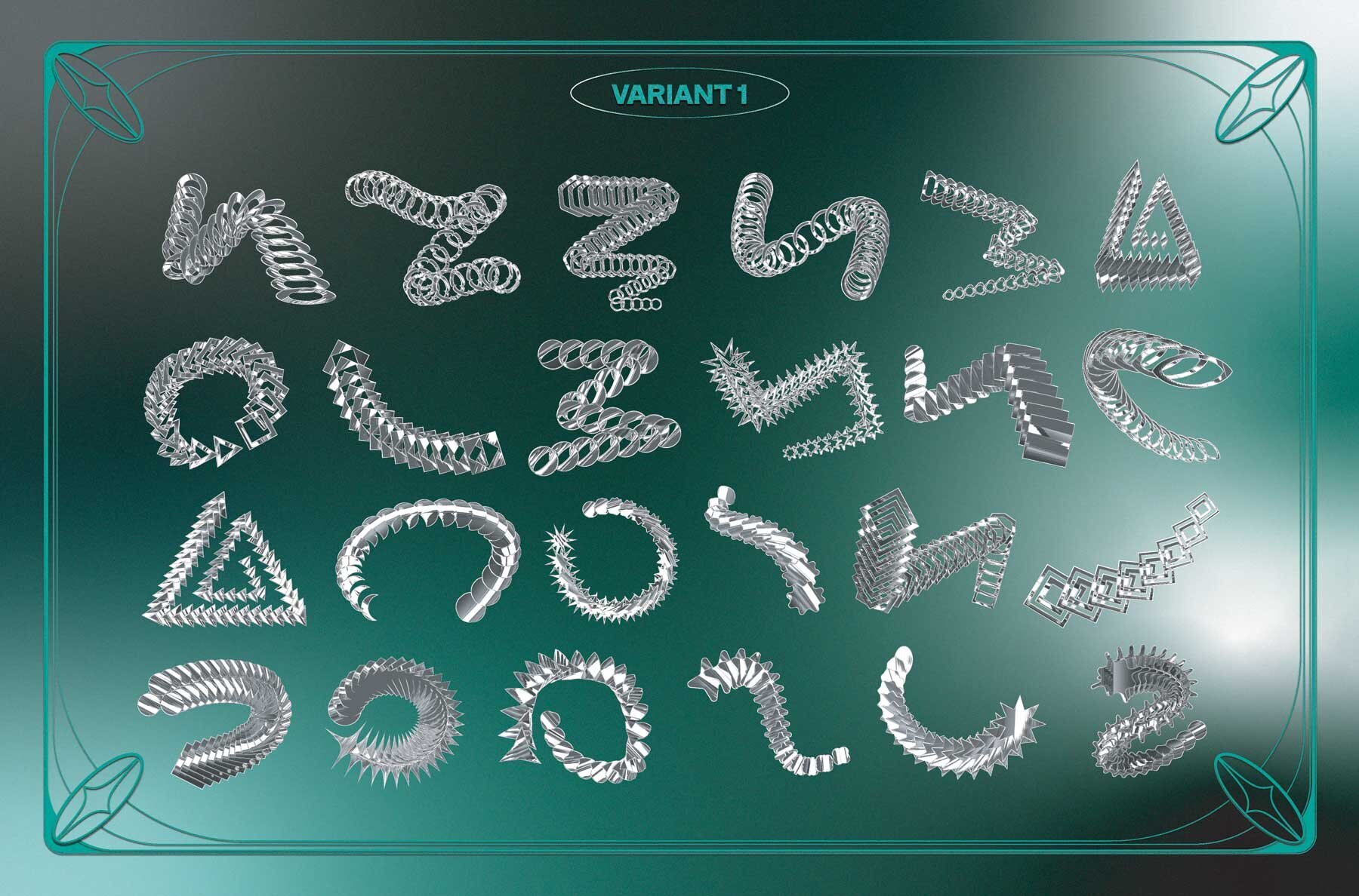 3D Metal Blend Shapes 2