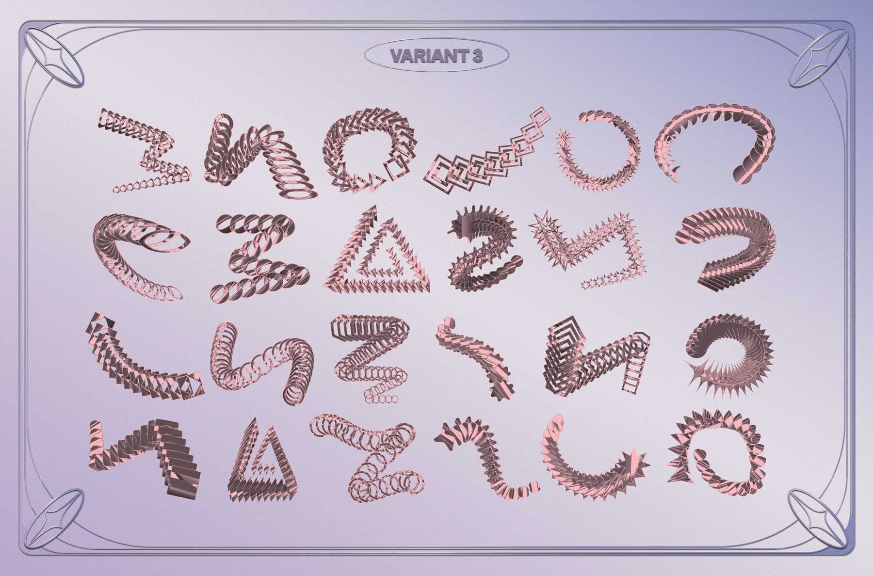 3D Metal Blend Shapes 4